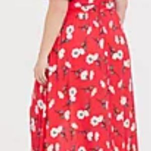 Torrid 2x red w flower walk thru dress